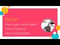 How to get custom labels report exported when nothing helps