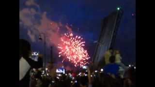 Scarlet Sails: Fireworks near The Trinity Bridge in Saint-Petersburg