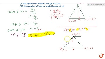 Consider a triangle with vertices A(1;2) ;B(3;1) and C(-3;0) Find (i) equation of altitude thr