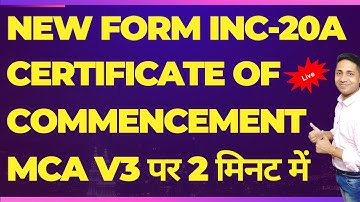 Certificate of Commencement of Business FORM INC 20A Live Filing MCA V3 Certificate of Incorporation