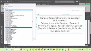 Cara cepat mengubah list sparator dari titik koma menjadi koma pada Excel 2019, 2021, 2024 dan 365