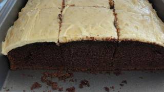 Mexican chocolate cake with caramelized sugar frosting