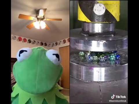 Kermit the frog flies across his room because of glass breaking