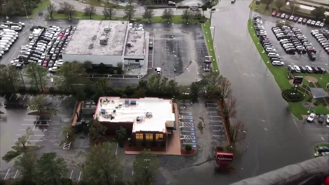 Hurricane FLORENCE aftermath and river flooding by helicopter and drone ...