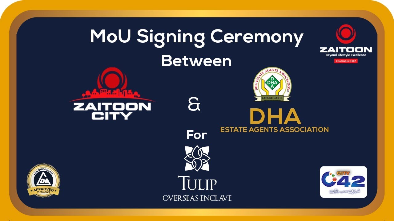 Media Coverage of MoU signing ceremony between Zaitoon City & DHA Estate Agents Association
