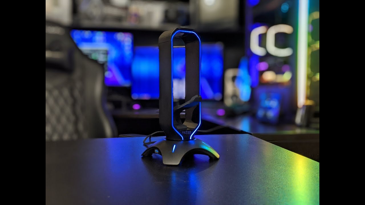 tilted headset stand