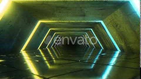 Flying in a Modern Futuristic Empty Sci-fi Night Corridor | Motion Graphics - Envato elements