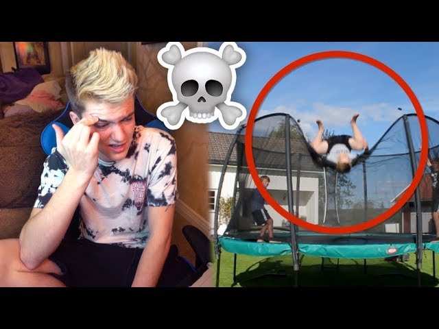 REACTING TO BAD TRAMPOLINE FAILS 2!!
