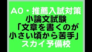 【大学入試】AO推薦小論文「小さい時から文章を書くのが苦手です」