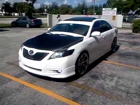 Toyota camry carbon fiber hood roof trunk grill - YouTube