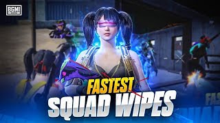 Fastest Squad Wipe in 4 Finger Player || best 1v4 Clutches in Bgmi #bgmi