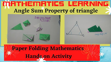 Maths Activity| Verify the Sum of three angles of a triangle is 180 degrees by paper folding