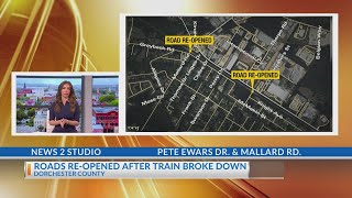 Roads reopened after train broke down in Dorchester Co.