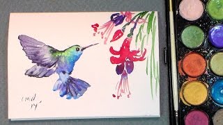 watercolor easy hummingbird paint painting water watercolors quick paintings tutorials hummingbirds watercolour bird canvas colors tutorial using things draw simple