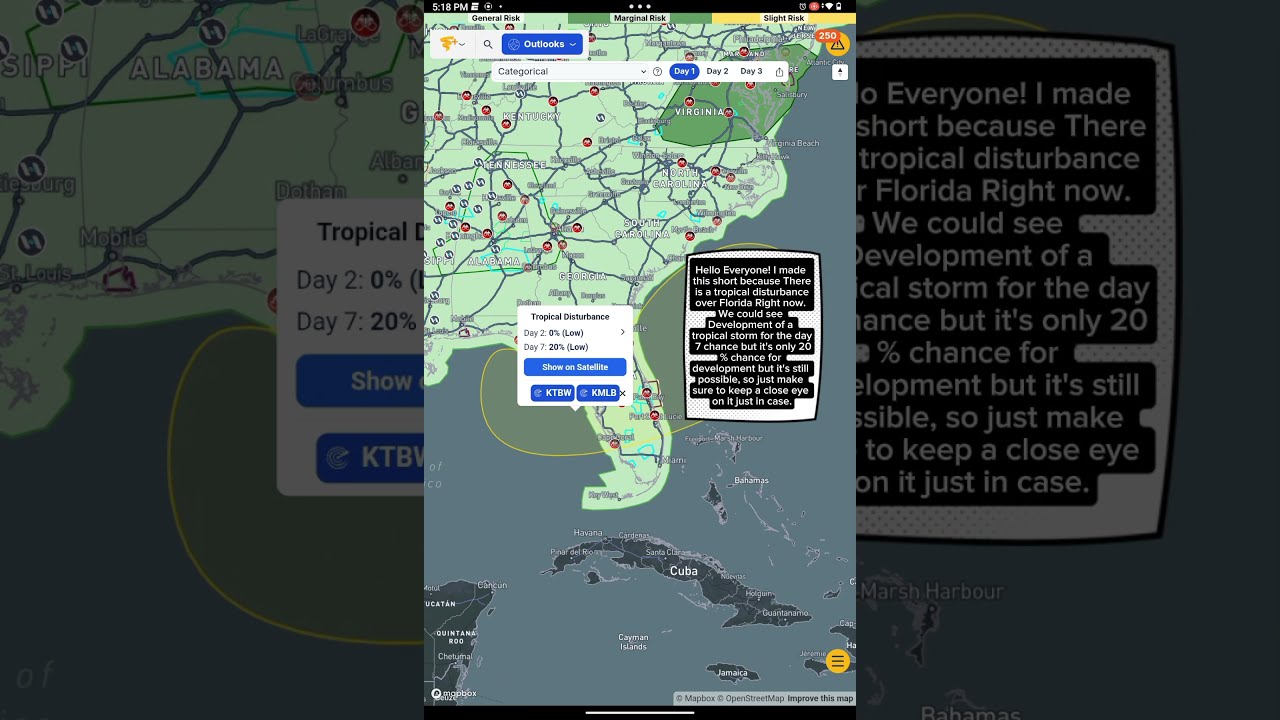 Tropical Disturbance Over Florida #tropicalstorm #florida