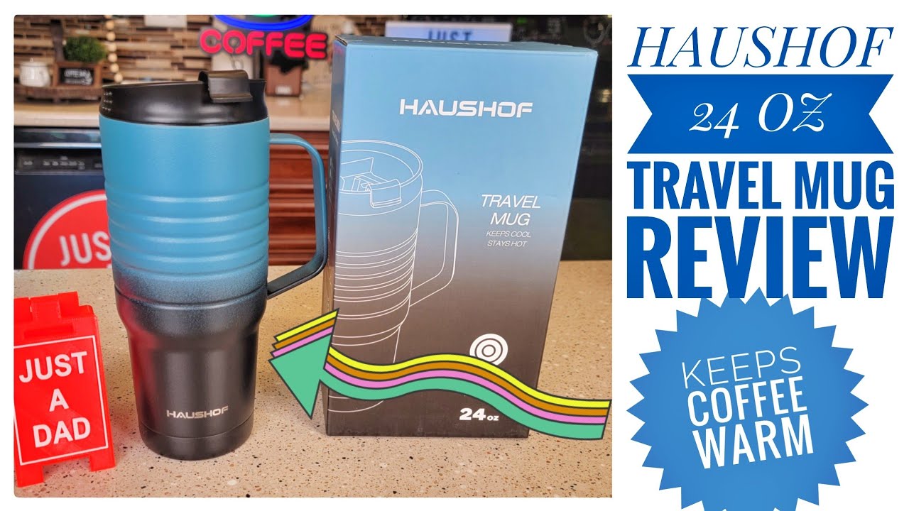 HAUSHOF 24 oz Travel Mug Stainless Double Wall Vacuum Insulated Tumbler  Green