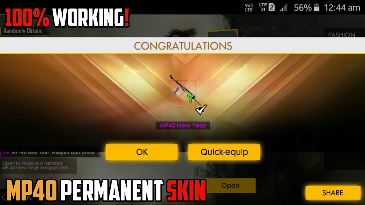 HOW TO GET PERMANENT MP40 SKIN IN GARENA FREE FIRE | BEST ... - 