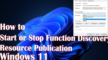 How to Start or Stop Function Discovery Resource Publication