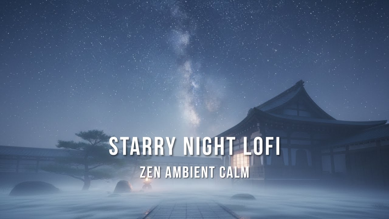 Zen Midnight Temple Lofi | Misty Starry Night | Sleep • Relax • Focus