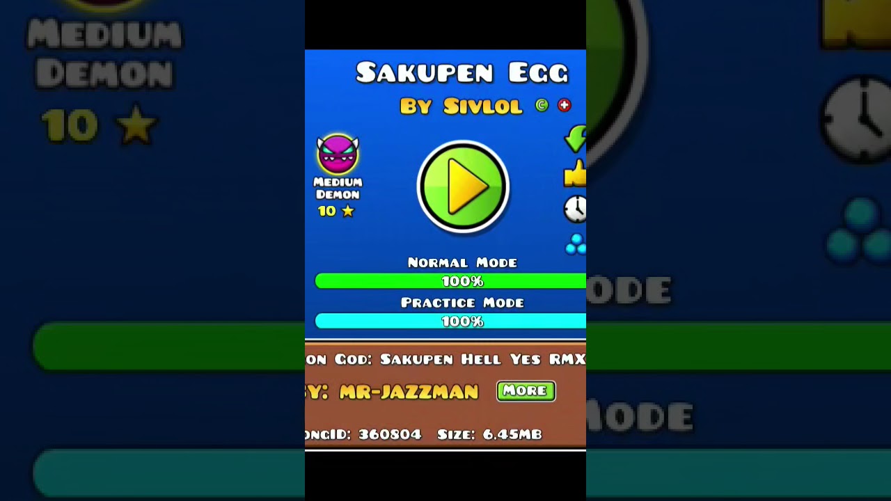 Geometry Dash Sakupen Egg 100% By Sivlol (334.Medium Demon) telefonon 223 att 