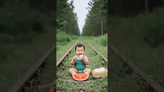 ❤Evolution of Baby: Your Little One's Culinary Adventure on the Old Railroad🛤🍉#shorts