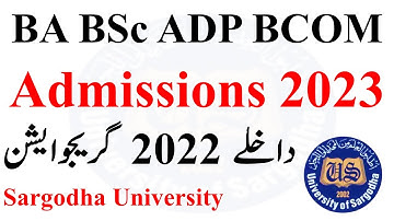 BA BSc ADP Admissions 2023 Sargodha University