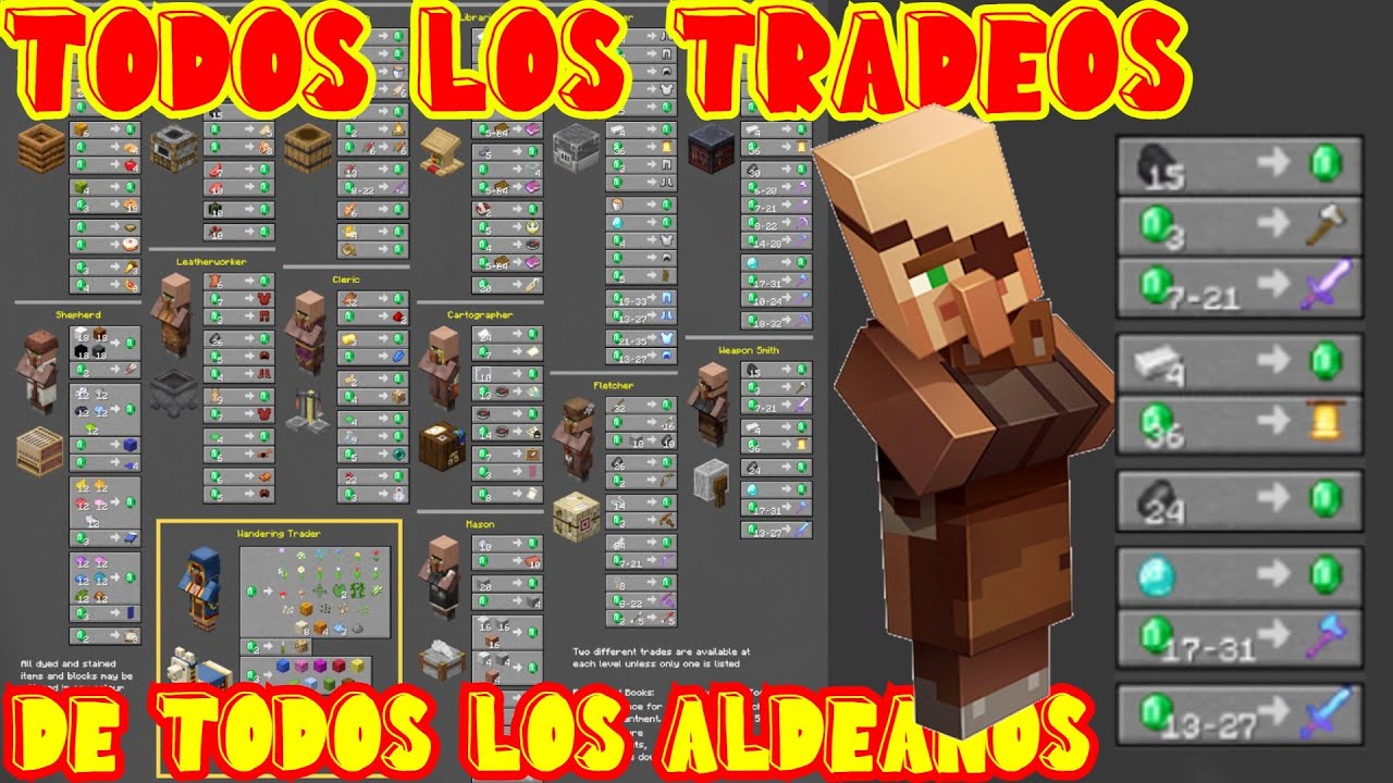 Todos los TRADEOS de los ALDEANOS 1.20 -1.21 👈🏻 🟨🟥 ALDEANOS LA GUÍA