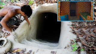 Building The Most Creative Underground Temple Tunnel House With Swimming Pool