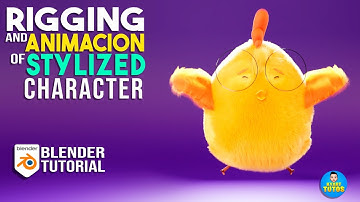 Blender Tutorial - RIGGING and ANIMATION of stylized character, fluffy chick