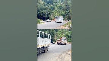 Monster Vehicles on high speed taking accurate turn on sharp turn loaded truck Vs SETC bus
