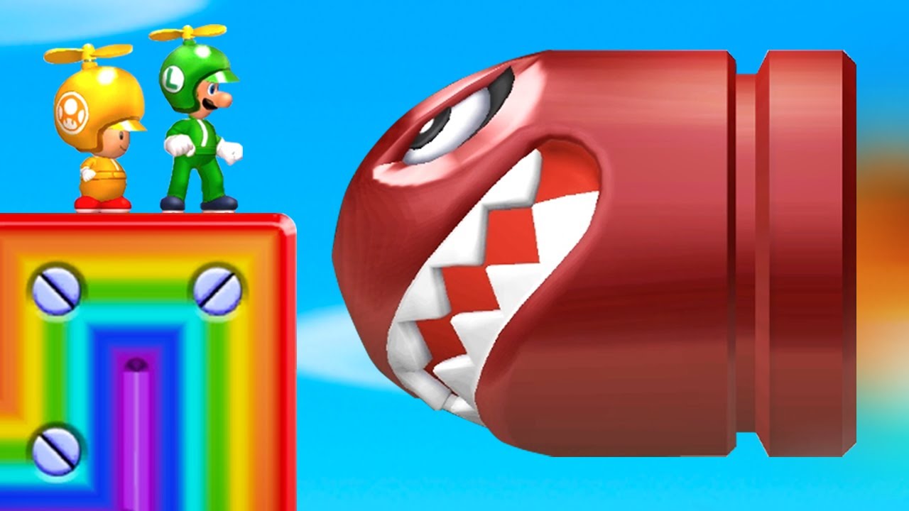 New Super Luigi U Co-Op Walkthrough - World 7 - Meringue Clouds (2 Player)