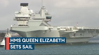 HMS Queen Elizabeth steps in for damaged sister ship and leaves for US