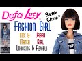  defa lucy fashion girl mix  match urban girl barbie clone doll  ecw  unboxing  review