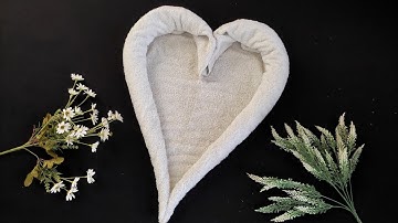 How to Make Heart out of Towel | Heart towel folding | towel art