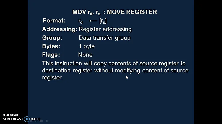 MOV instruction of 8085 microprocessor