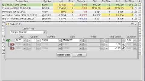 Firetip - Placing an OCO Bracket Order within the Trading Matrix