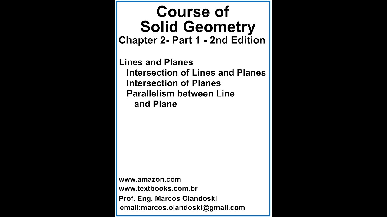 COURSE OF SOLID GEOMETRY - CHAPTER 2 - PART 1 - 2nd EDITION - YouTube