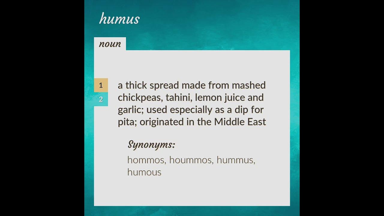 Humus meaning of Humus YouTube
