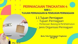 PERNIAGAAN TINGKATAN 4 -BAB 1 :  1.1 TUJUAN PERNIAGAAN