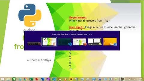 How to print natural numbers from 1 to n using Python