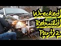 Wrecked Mustang GT Rebuild | Part 2 - Upper Radiator Support Removal, Hood Scoop Swap and Replace