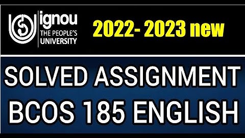 BCOS-185 || IGNOU SOLVED ASSIGNMENT || 22-23 || ENTREPRENEURSHIP || BCOMG FIFTH SEM