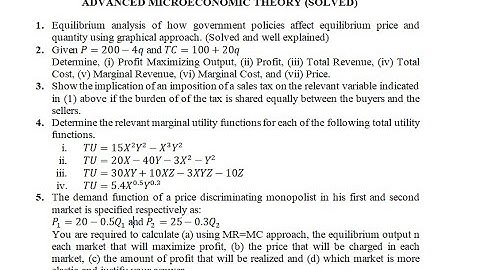 ADVANCED MICROECONOMIC THEORY Pt1 Jun25th23