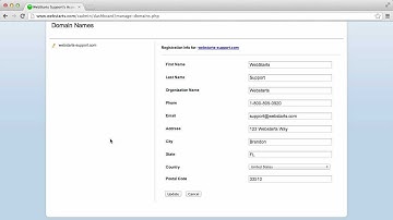 How To Update Domain Name Registration | WebStarts