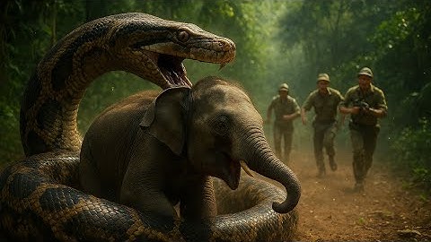 “Wildlife Rescue Mission: Saving Baby Elephant from Giant Python Attack | 4K Cinematic”
