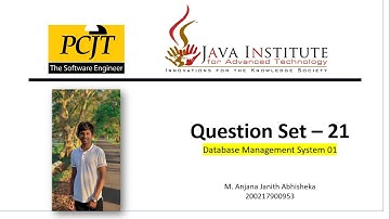 Question Set 21 | Database Management System | Java Institute