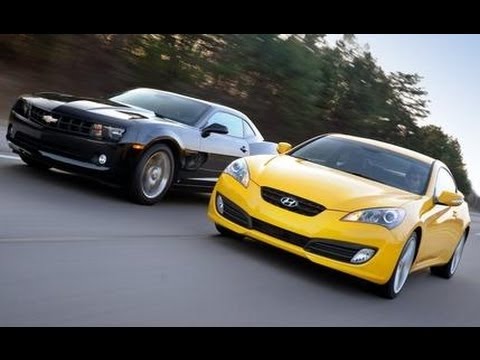 Battle of the sixes: Who'd have guessed that the Camaro V-6's most earnest competitor would hail from from Ulsan, Korea, and not Detroit? 2010 Chevrolet Camaro V-6 LT vs. 2010 Hyundai Genesis Coupe 3.8 V6 - Comparison Test www.caranddriver.com 2010 Chevrolet Camaro SS V-8 - Short Take Road Test www.caranddriver.com