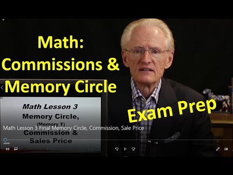 59 Math Lesson 3: Memory Circle, Commission, Sale Price Real Estate License Exam Prep