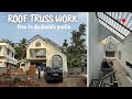   how to fabricate double purlin truss roof  ongoing site at calicut  by atticlab