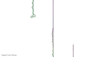 140-tuple Pendulum starting from vertical position / simulation / chaos